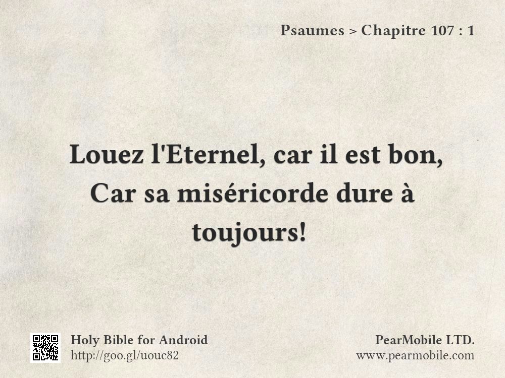 Psaumes, Chapitre 107:1
